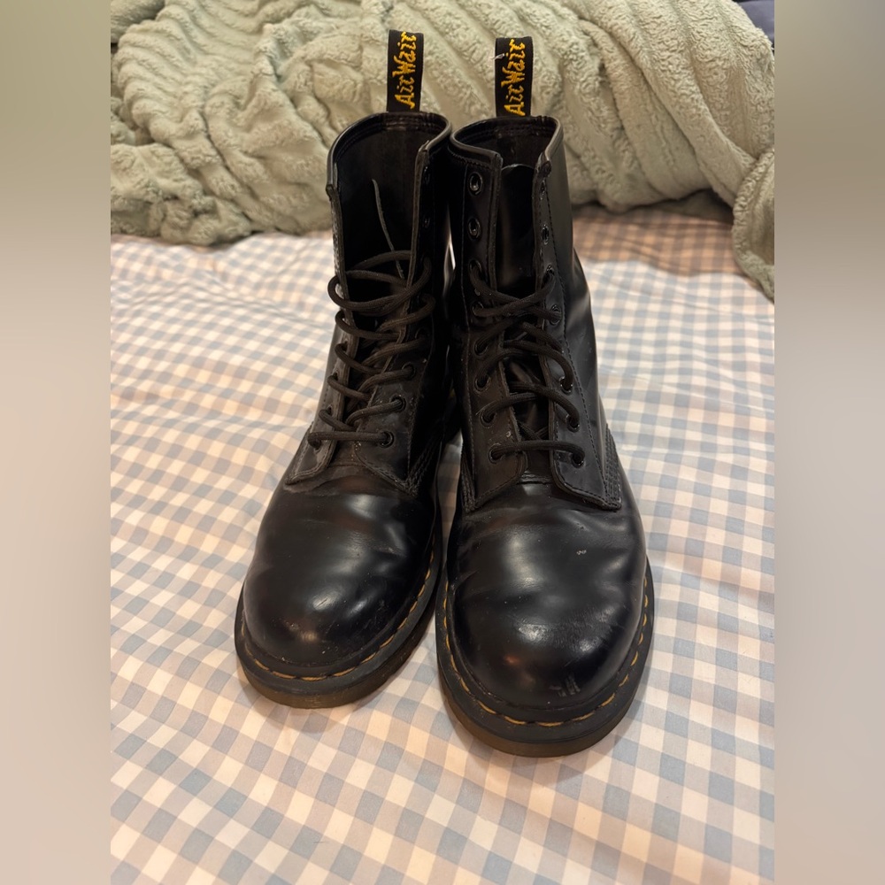 Dr. Martens Black Leather Lace-Up Boots